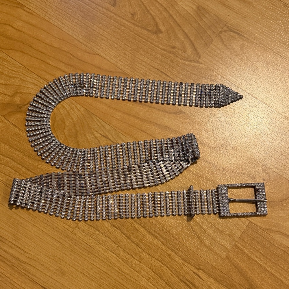 Silver Rhinestone Belt